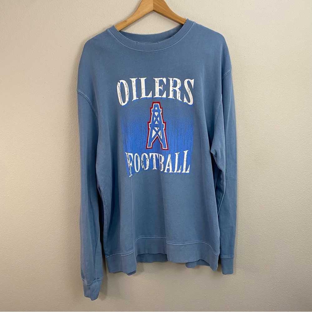 NFL Oilers Football Blue Crewneck Sweatshirt‎ Woman's Size XL